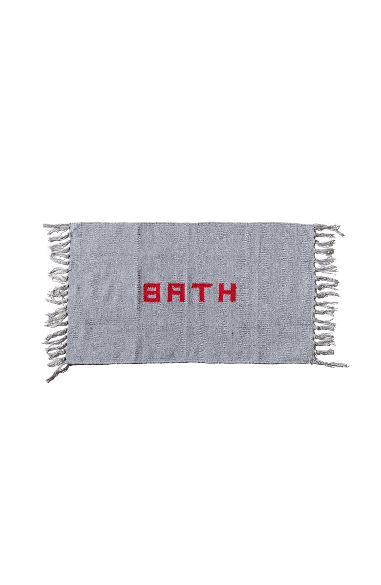 PUEBCO Handloomed Recycle Yarn Bath Mat, Main, color, Light Grey