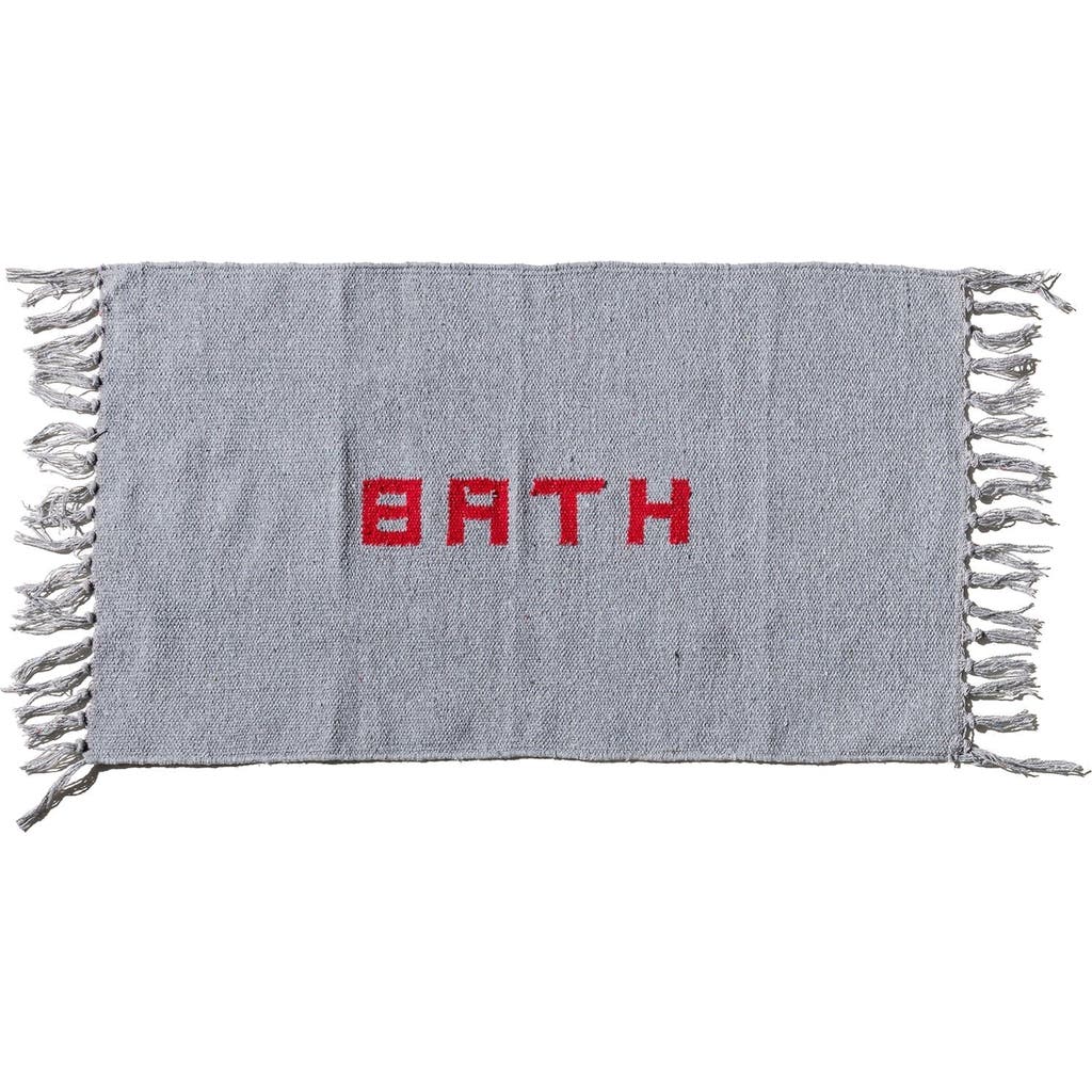 Puebco Handloomed Recycle Yarn Bath Mat In Light Grey