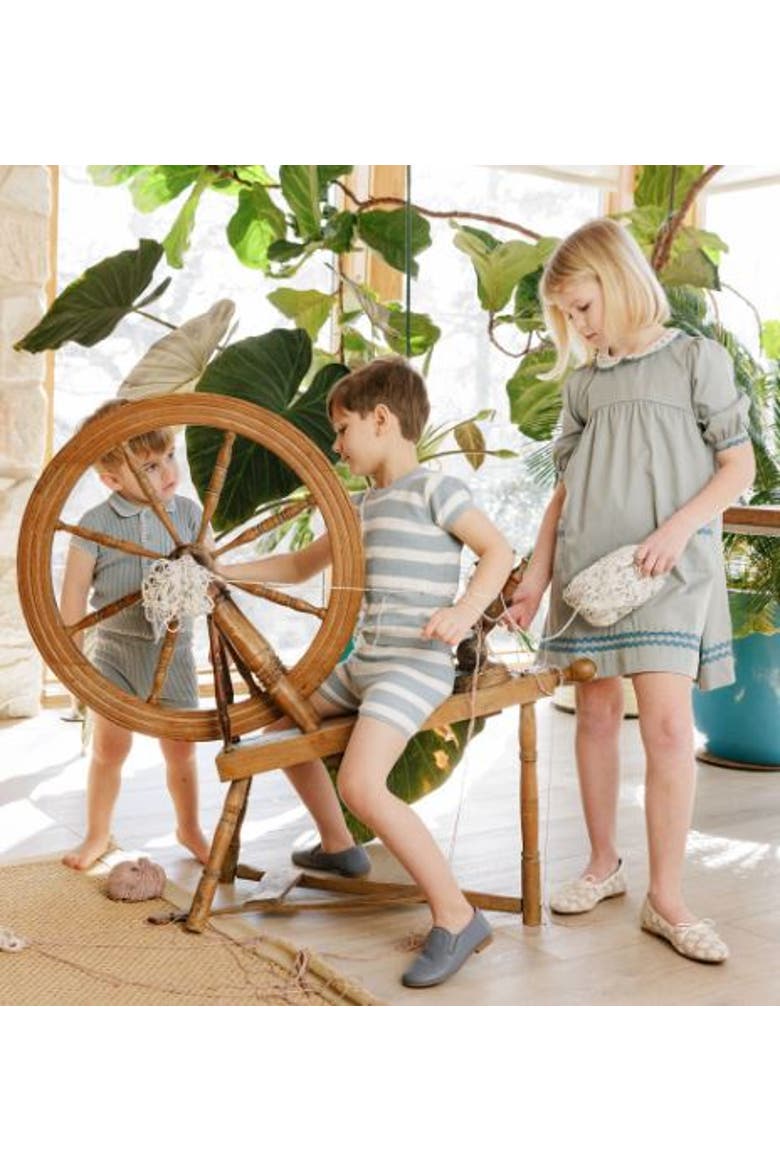 Looms Wave Collection - Tulip Collar 3/4 Dress for Little Kids, Alternate, color, Blue