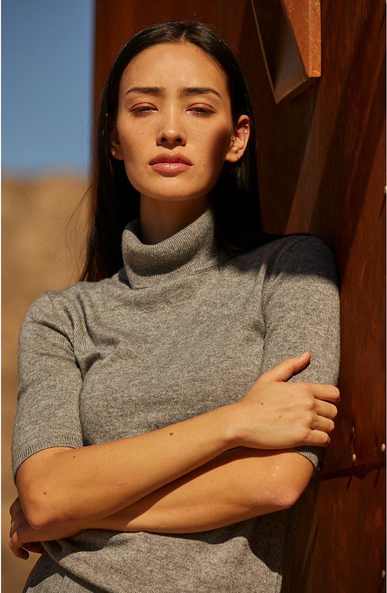 CRESCENT Short Sleeve Turtleneck Sweater, Alternate, color,