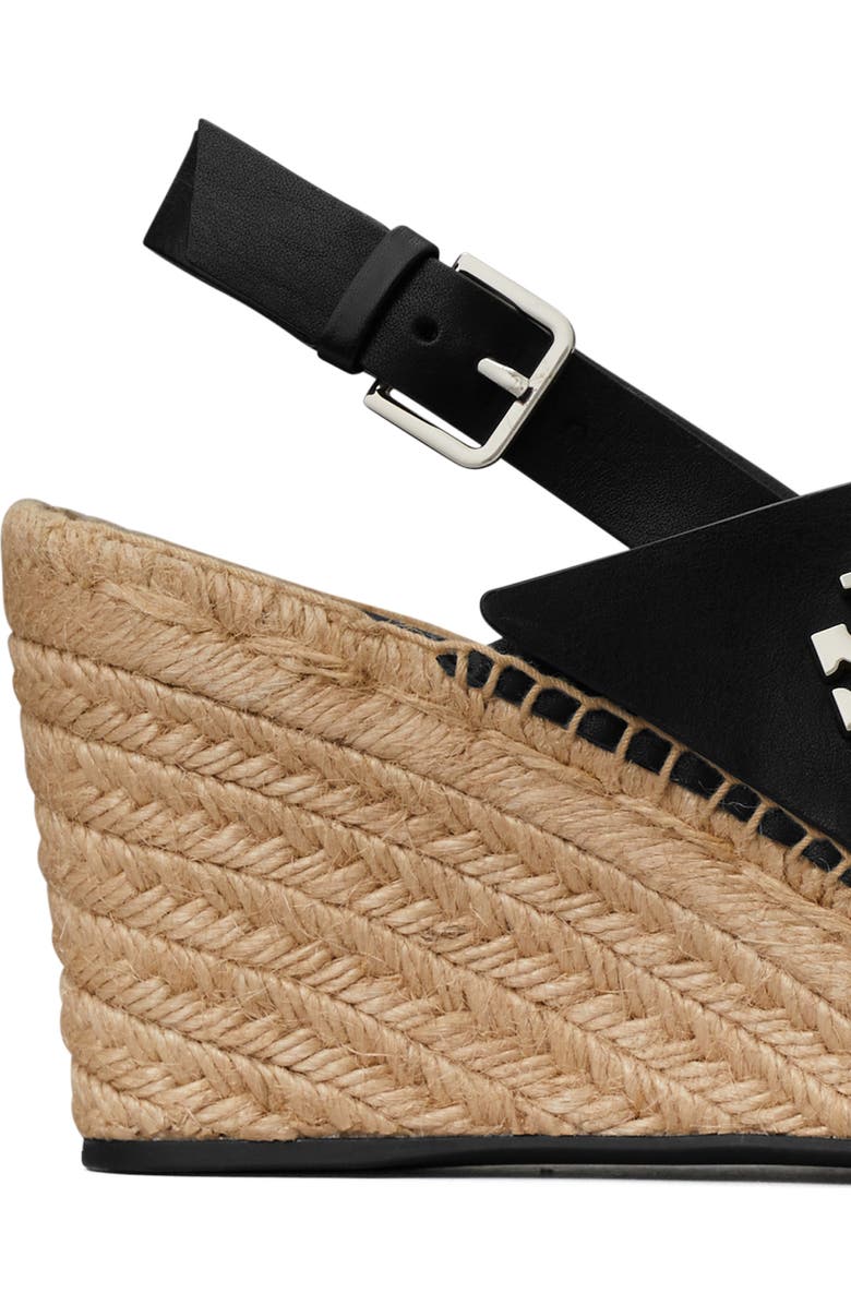 Tory Burch Turnlock Espadrille Slingback Platform Wedge Sandal, Alternate, color, Perfect Black