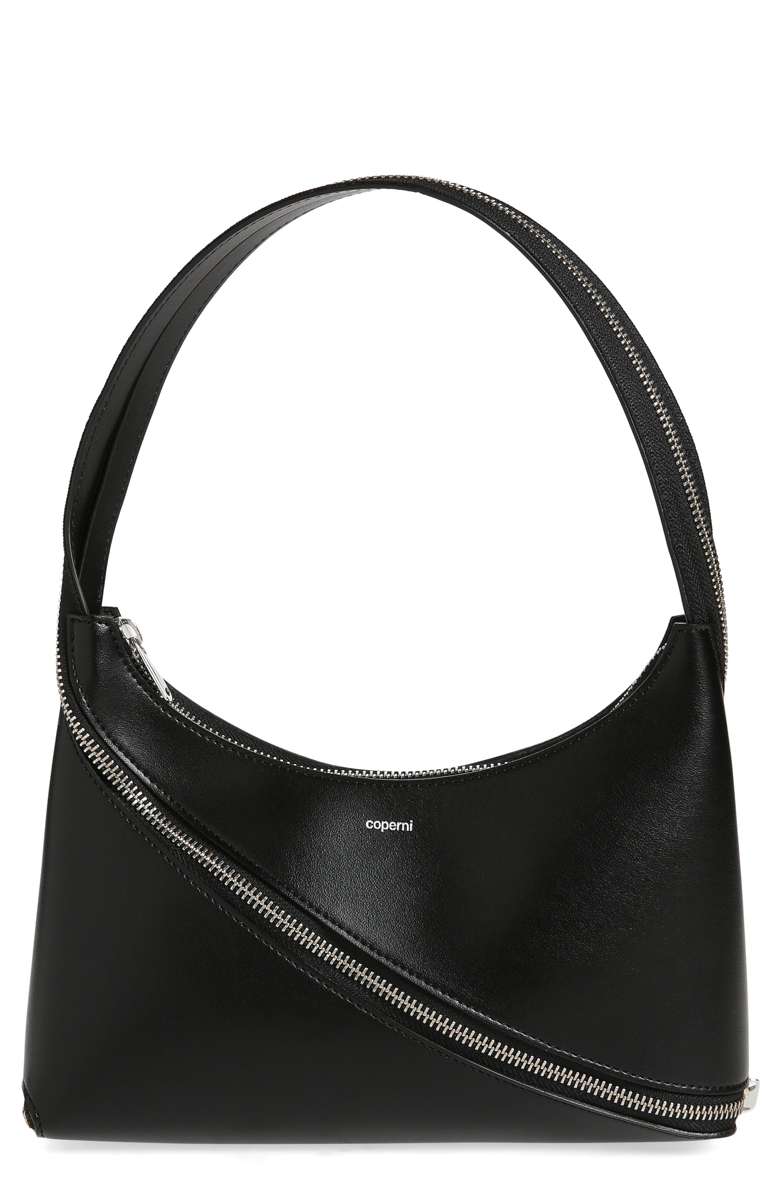 Coperni Swipe Zip Baguette Leather Handbag, Main, color, 