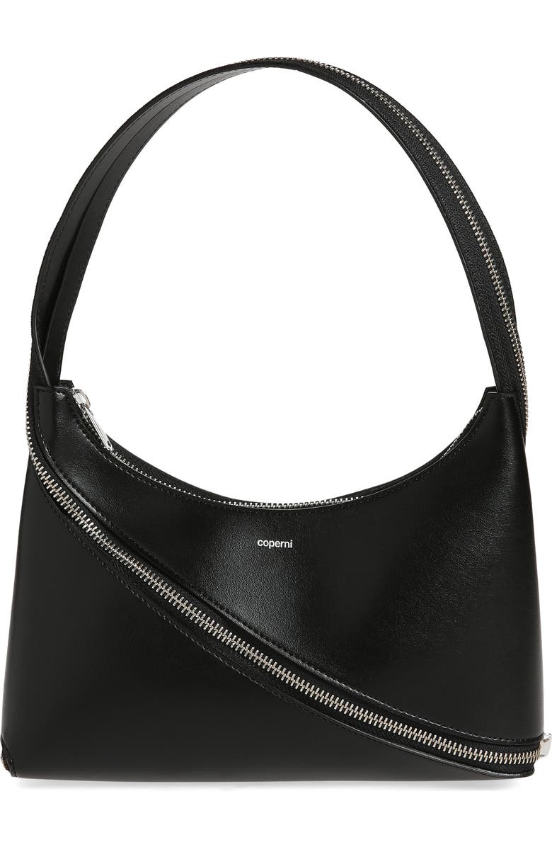 Coperni Swipe Zip Baguette Leather Handbag, Main, color,
