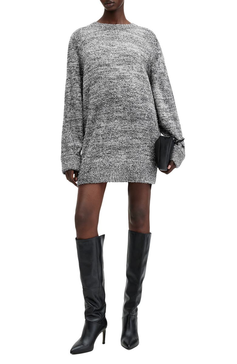 AllSaints Dazzle Long Sleeve Sweater Dress, Main, color, Gunmetal Grey