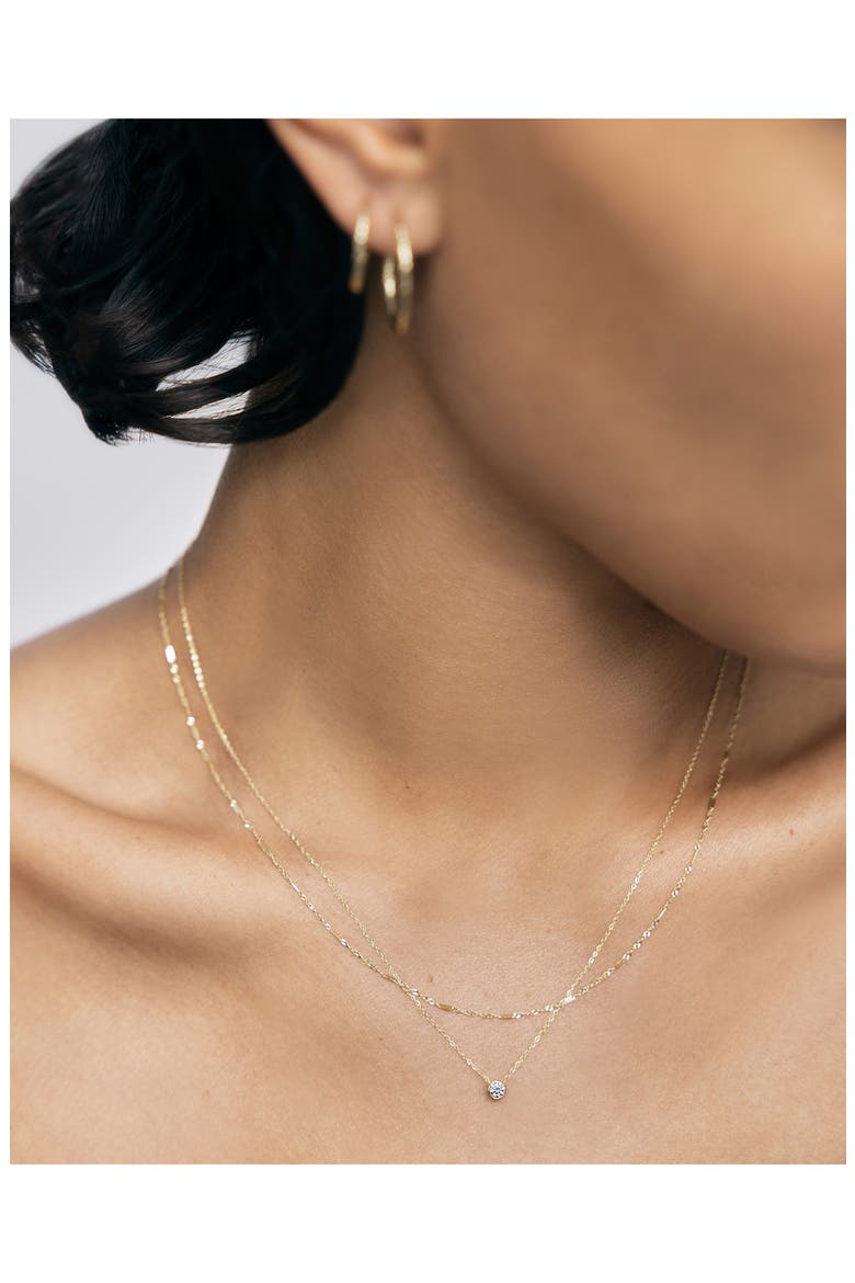 Solitaire Diamond Pendant Necklace, Alternate, color, 14K GOLD / DIAMOND