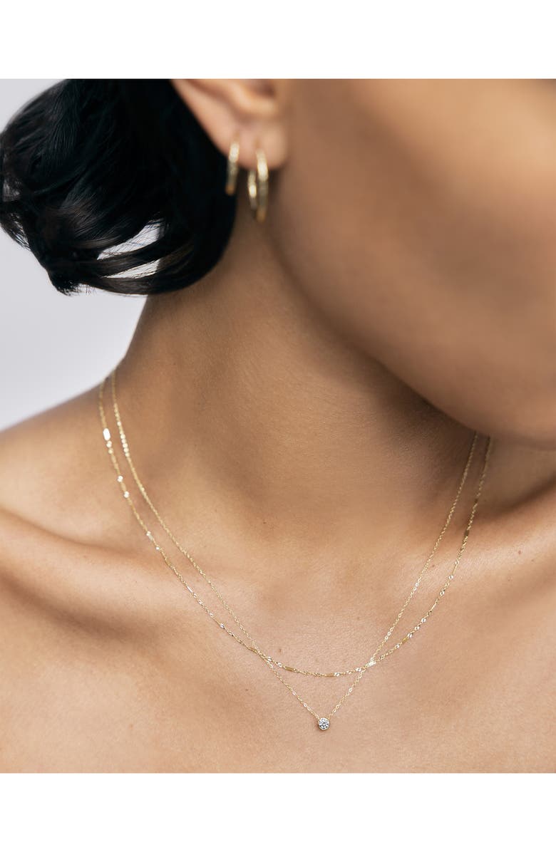 Monica Vinader Solitaire Diamond Pendant Necklace, Alternate, color, 14K Gold / Diamond