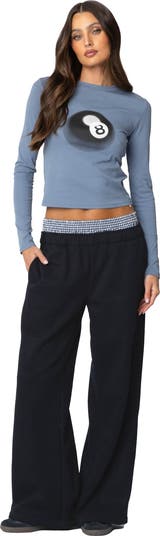 EDIKTED Gingham Boxer Detail Sweatpants | Nordstrom