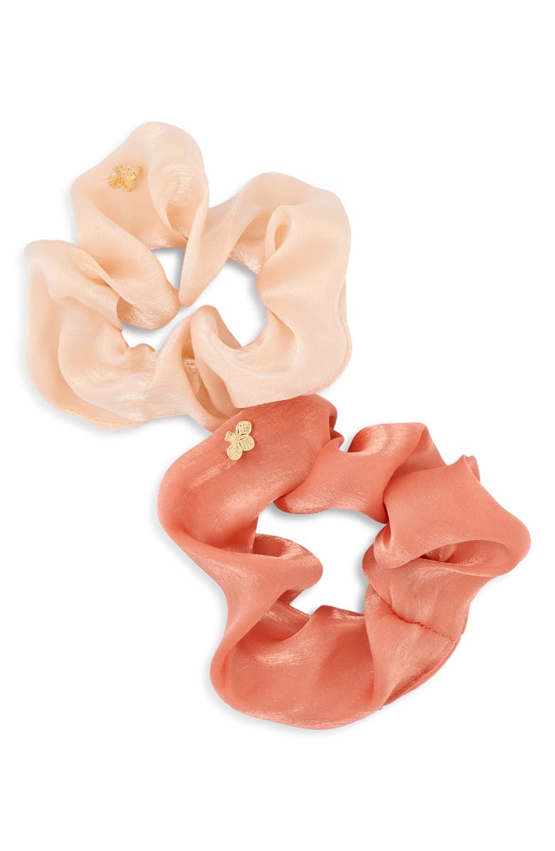 L. Erickson Assorted 2-Pack Gilded Scrunchies, Main, color, Orange