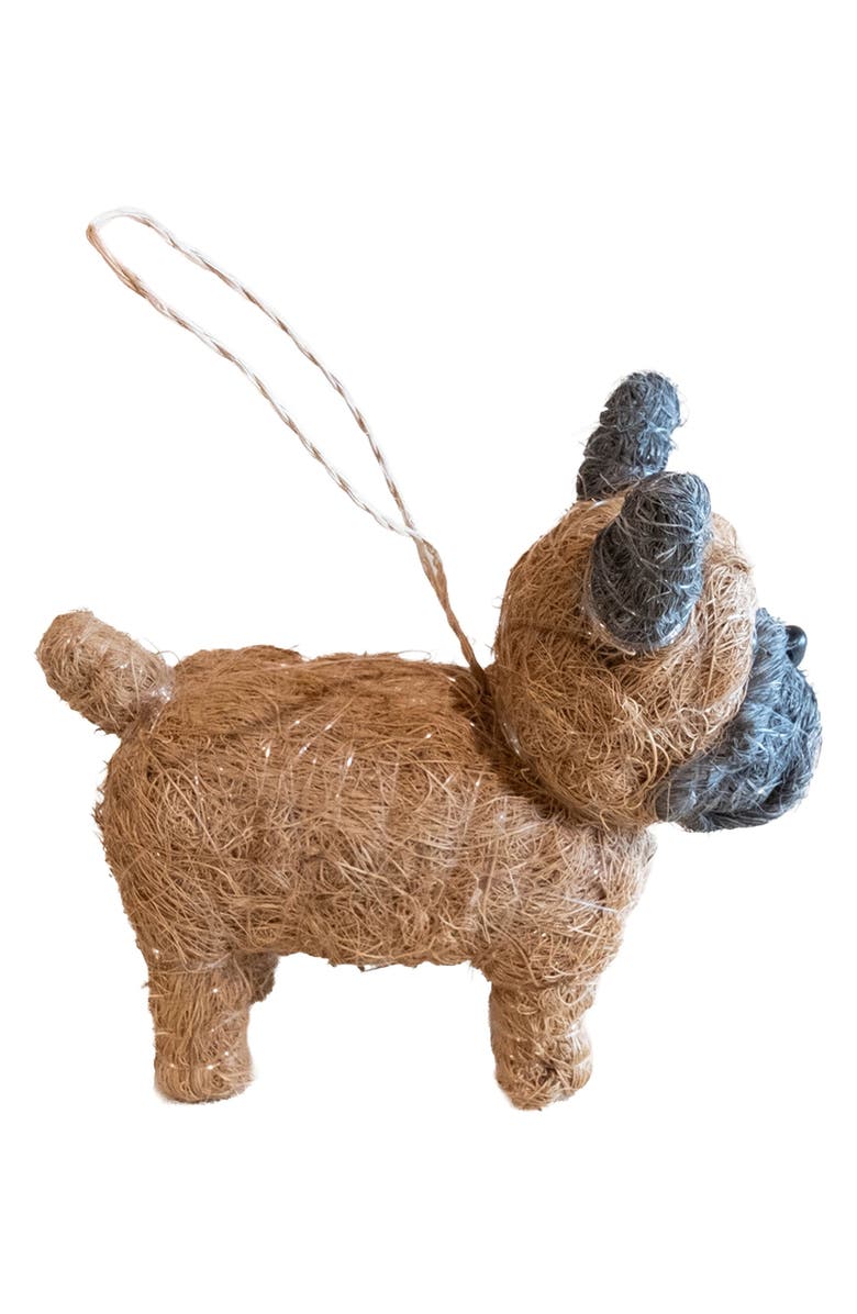 LIKHA French Bulldog Handwoven Ornament, Alternate, color, Brown/ Black
