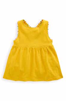 Mini Boden Kids' Pompom Accent Crossback Cotton Top