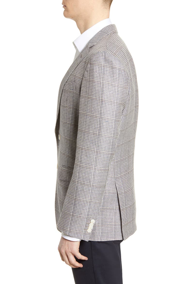 Hartlay Trim Fit Check Wool & Linen Sport Coat, Alternate, color, GREY