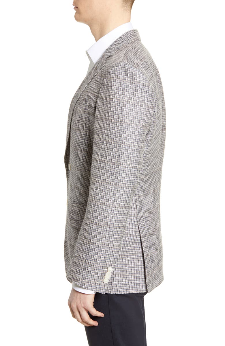 BOSS Hartlay Trim Fit Check Wool & Linen Sport Coat, Alternate, color, 