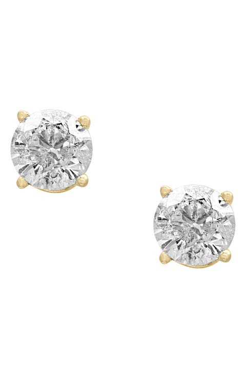 14K White Gold Round Diamond Stud Earrings - 0.33 ctw.