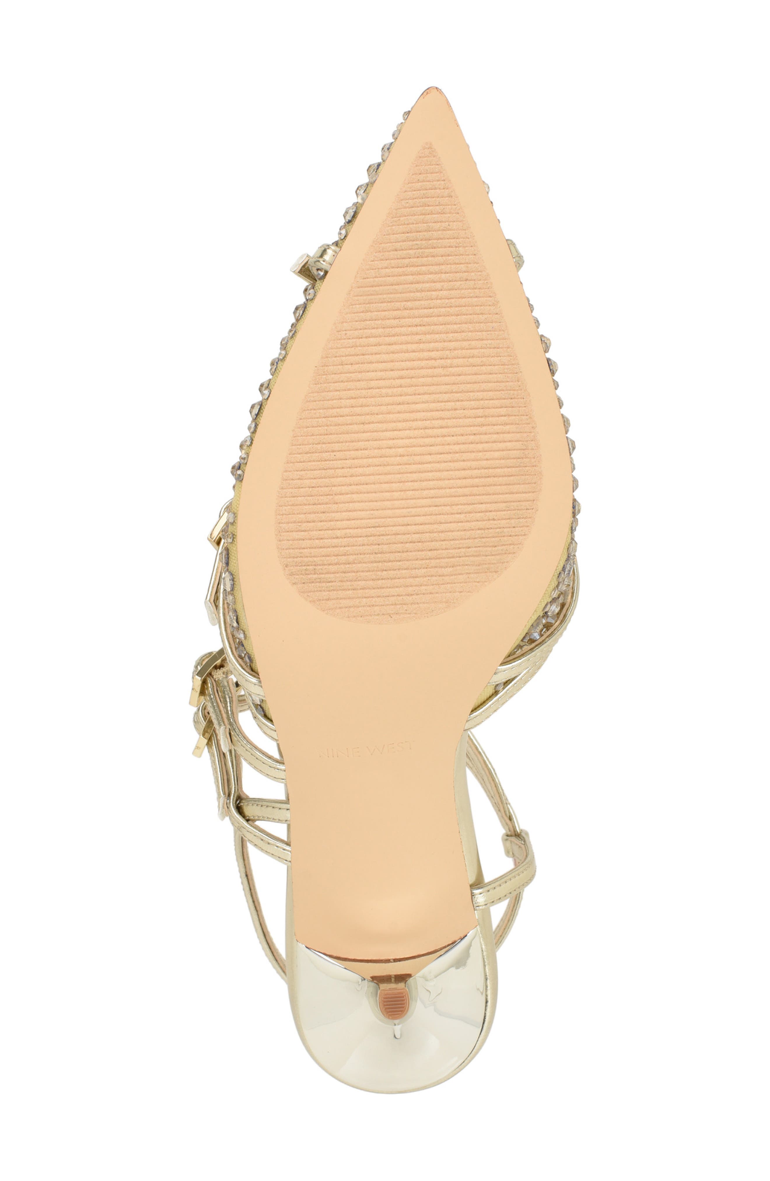Pertee Crystal Embellished Ankle Strap Pump, Alternate, color, GOLD