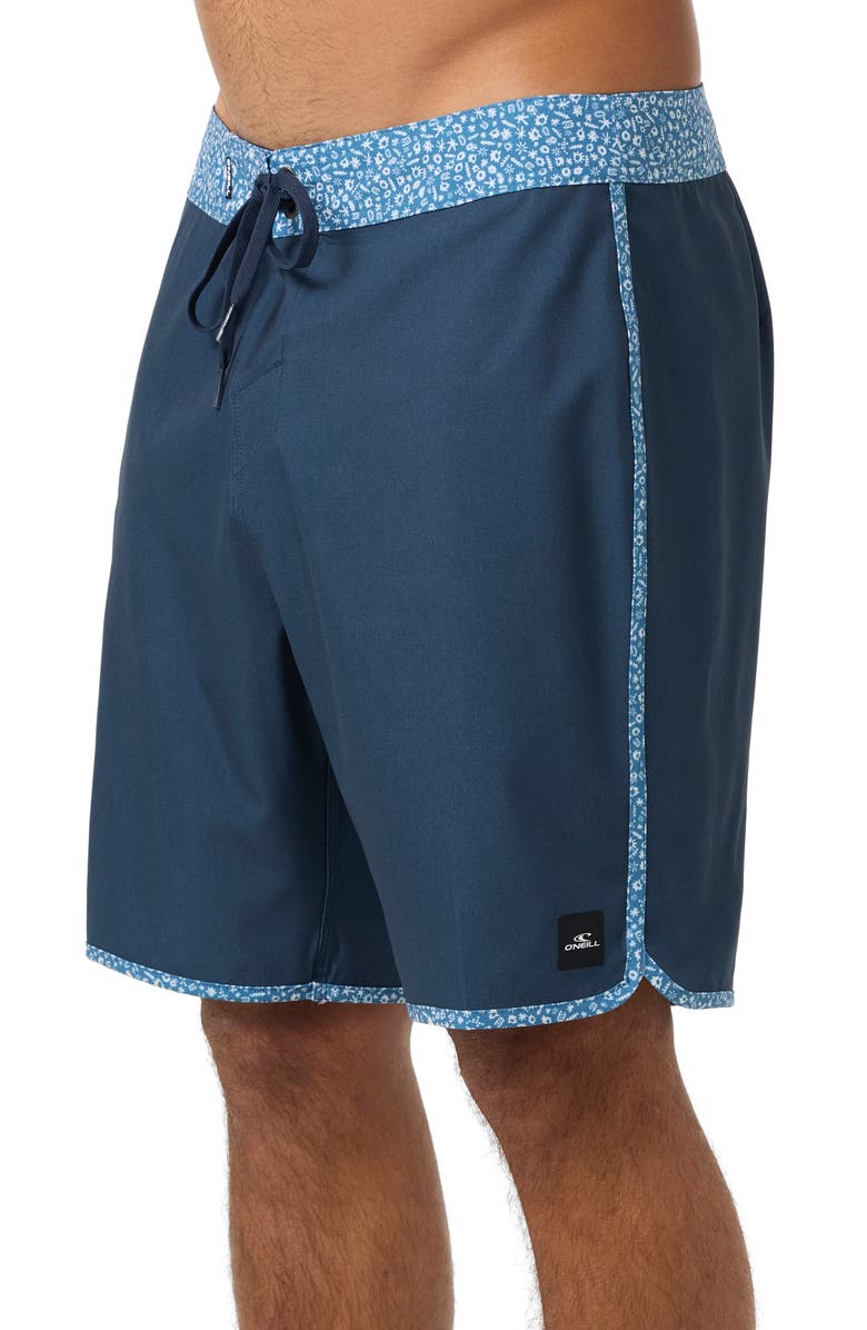 O'Neill Hyperfreak Heat Scallop Solid Board Shorts, Alternate, color, Midnight Navy