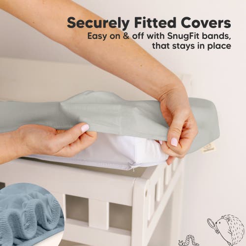 Keababies 2-pack Isla Changing Pad Covers In Steel