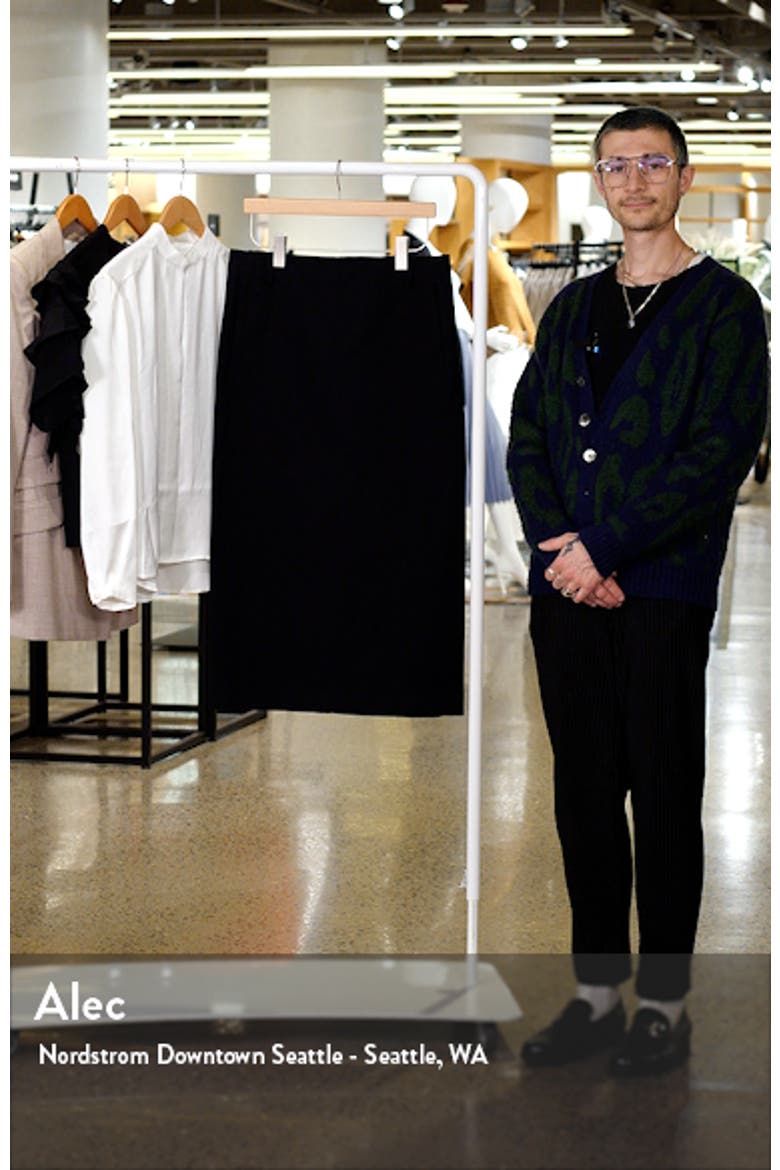 Straight Fit Stretch Cotton Midi Skirt video