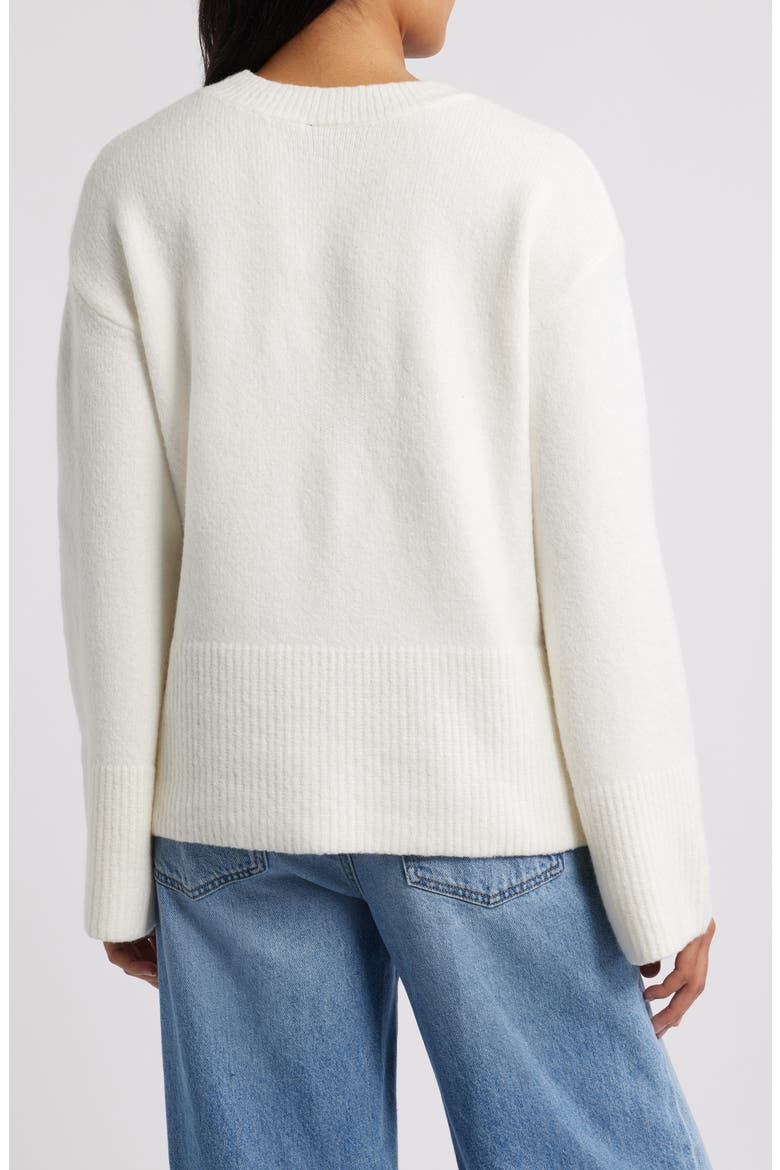 Love Embroidery Sweater, Alternate, color, IVORY/ RED
