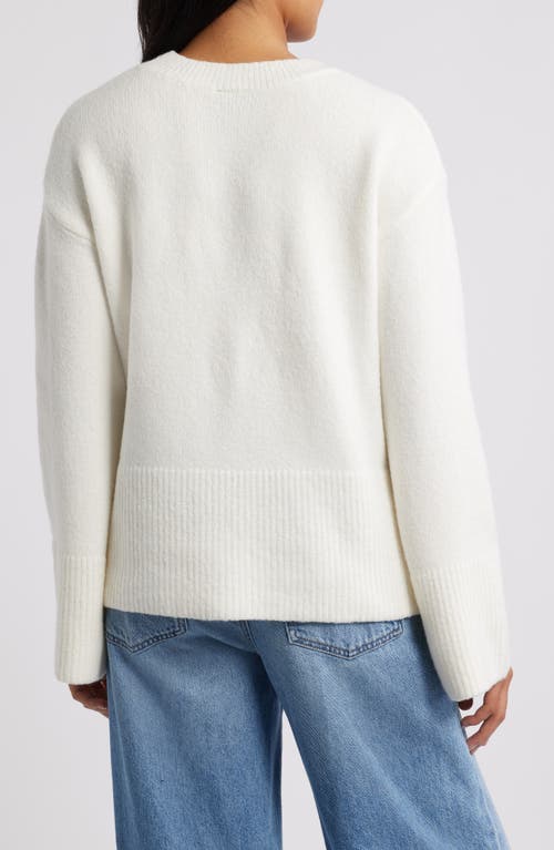 Bobeau Love Embroidery Sweater In White