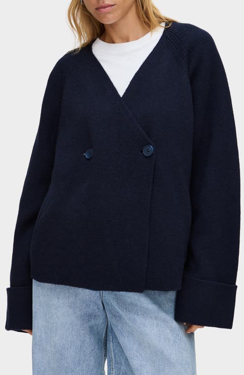 Aligne Hampton Double Breasted Cardigan In Blue