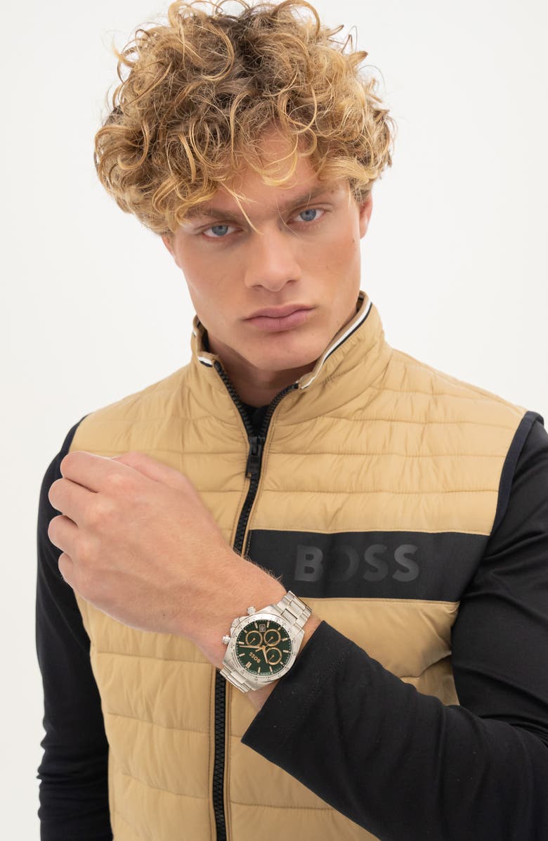 BOSS Hero 2.0 Chronograph Bracelet Watch, 43mm, Alternate, color, Green