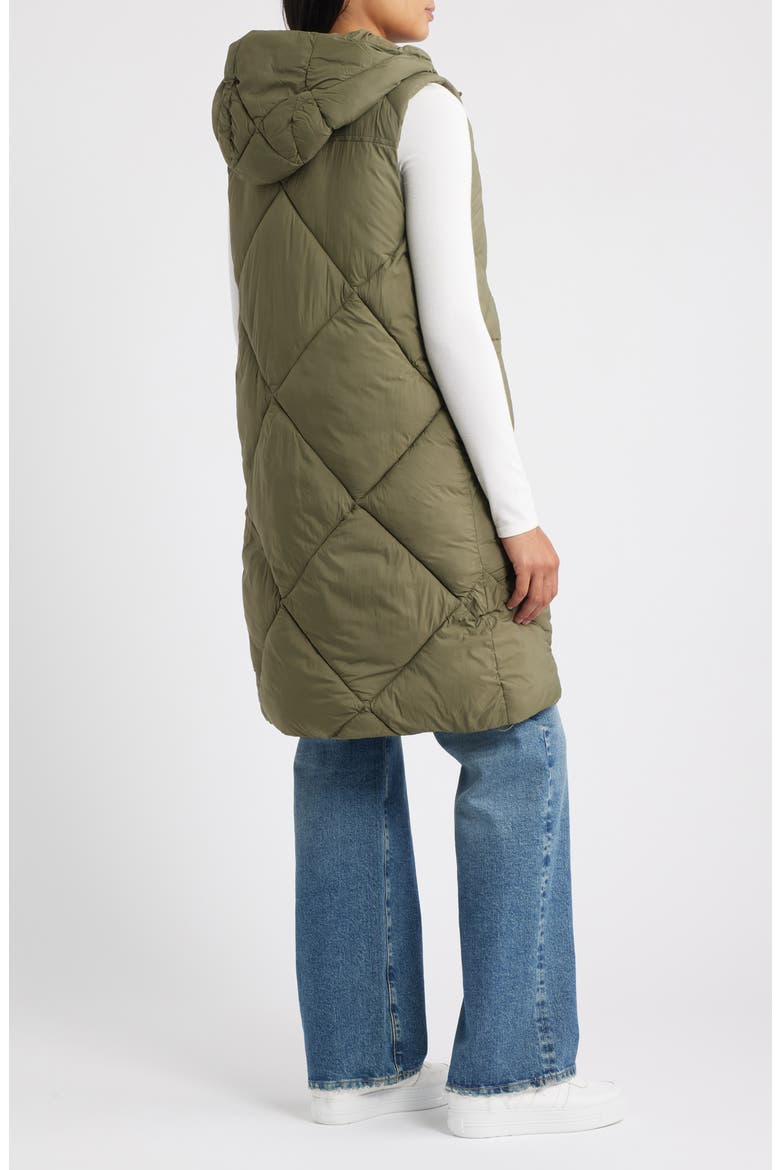 Quilted Hooded Puffer Vest, Alternate, color, LODEN