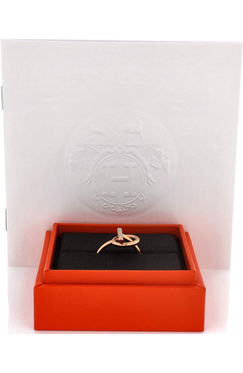 Pre-Owned Hermes Echappee Ring 18K Rose Gold and Diamonds Small, Alternate, color, Rose Gold