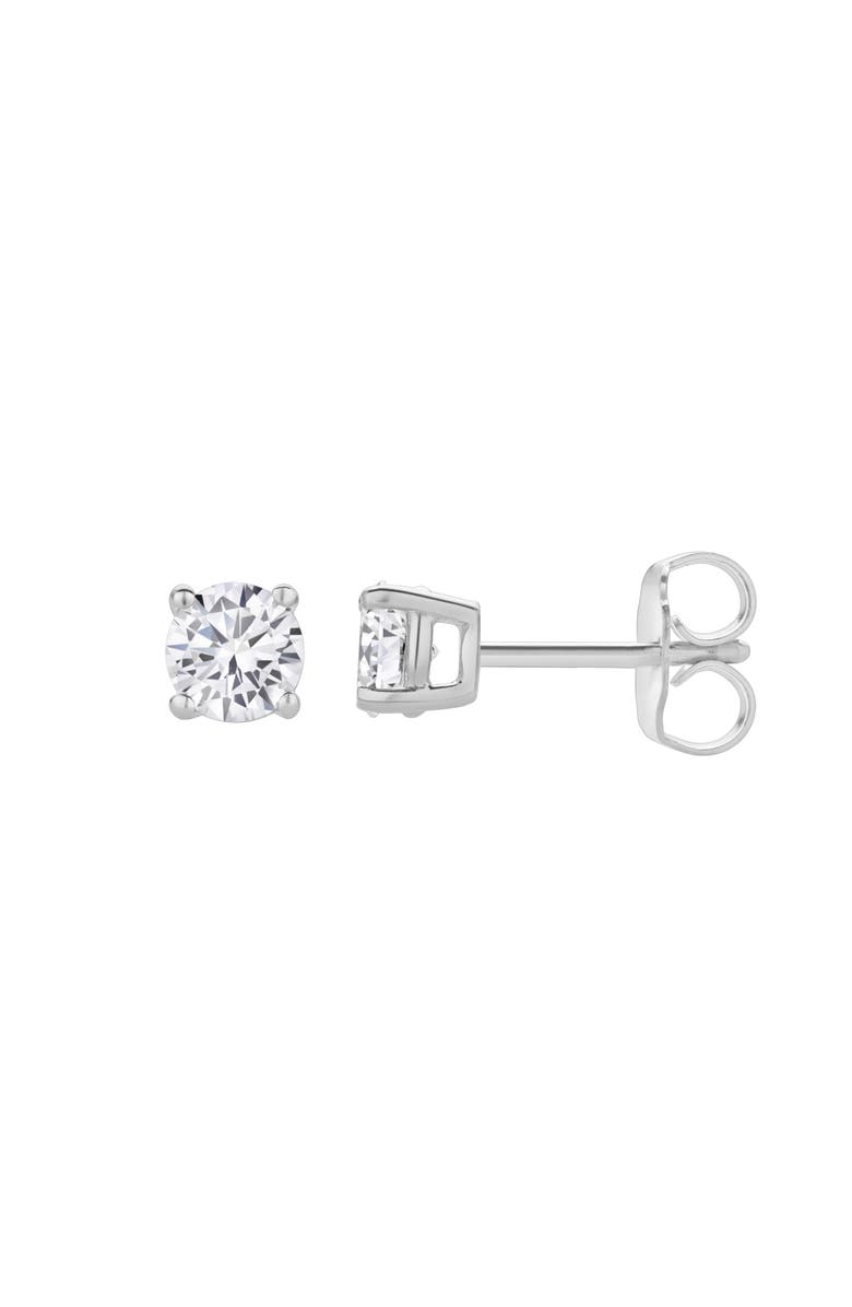 LuvMyJewelry Valeria 14K Gold Lab Grown Round Solitaire Diamond Earrings - 0.5 Ct, Main, color, 14K White Gold