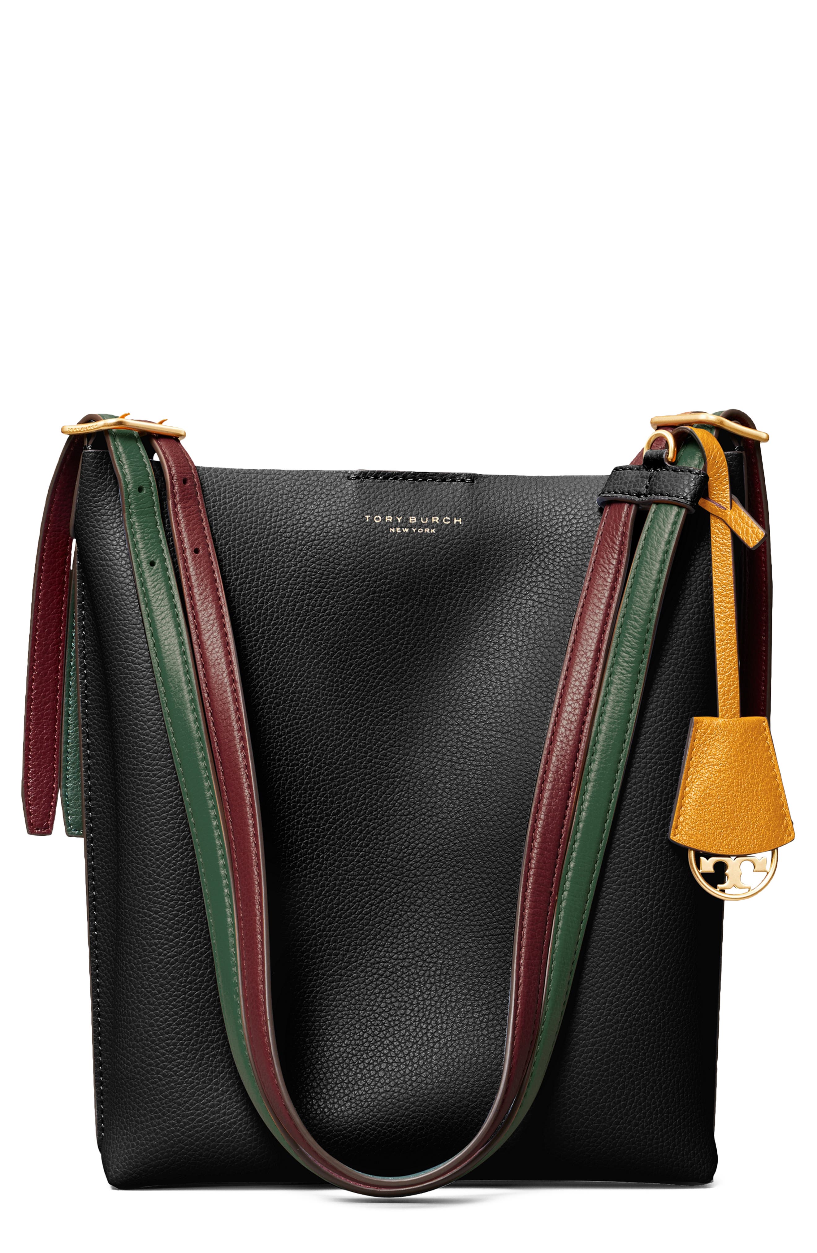 Tory Burch Perry Leather Bucket Bag, Main, color, 