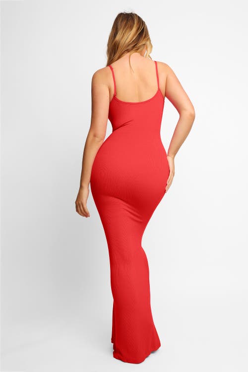 Popilush Shapewear Modal Slimming Maxi Slip Dress In Watermelon