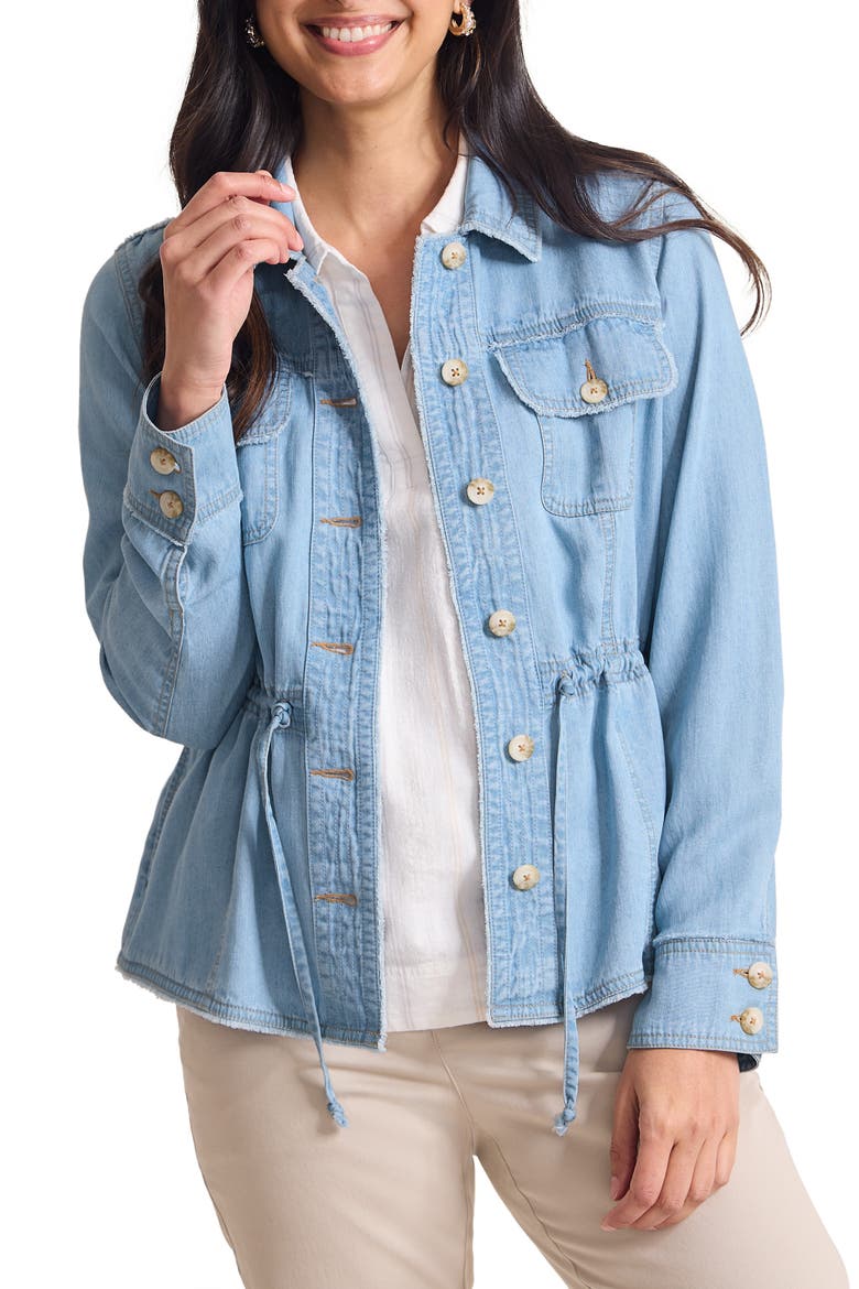 Chambray Utility Jacket, Main, color, LIGHT INDIGO WASH