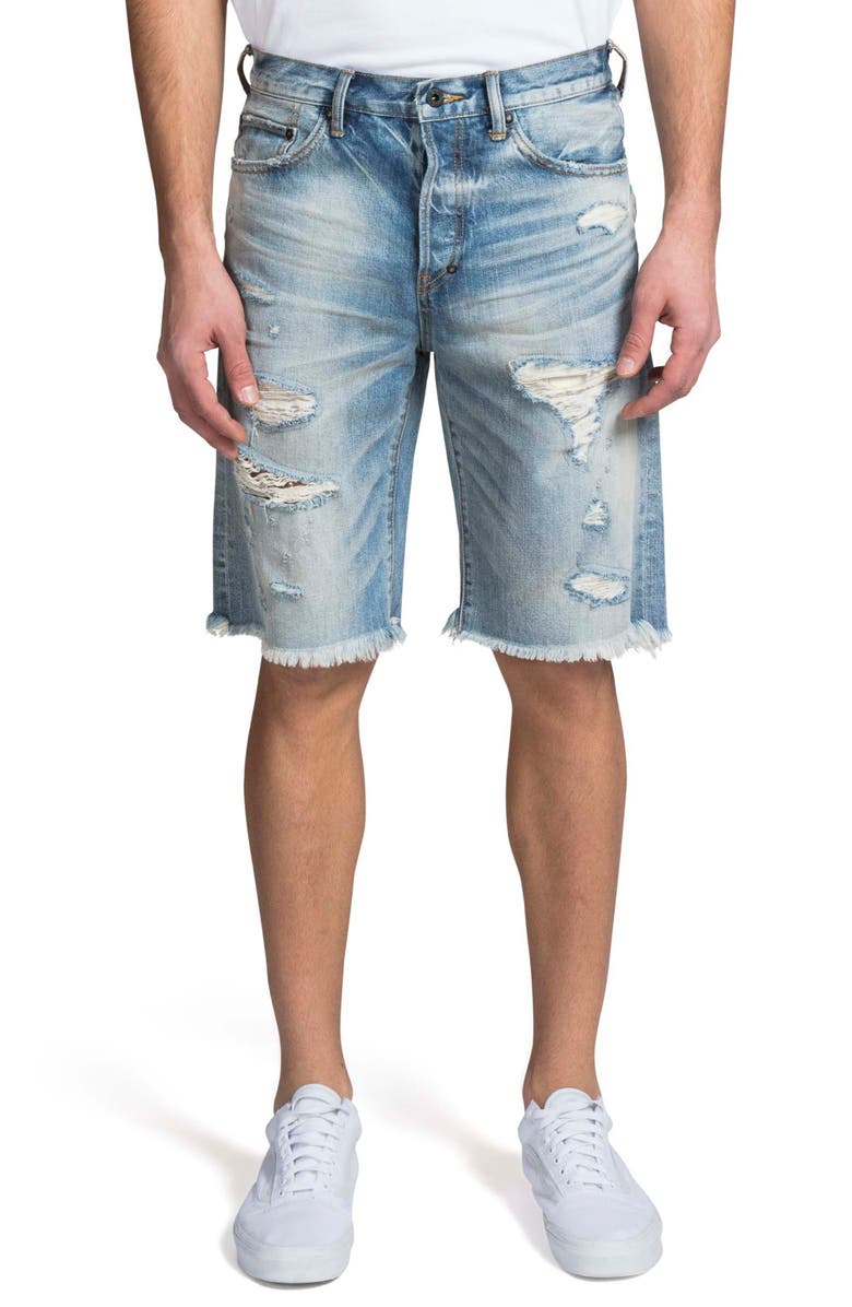 PRPS Ripped Cutoff Denim Shorts, Main, color, 