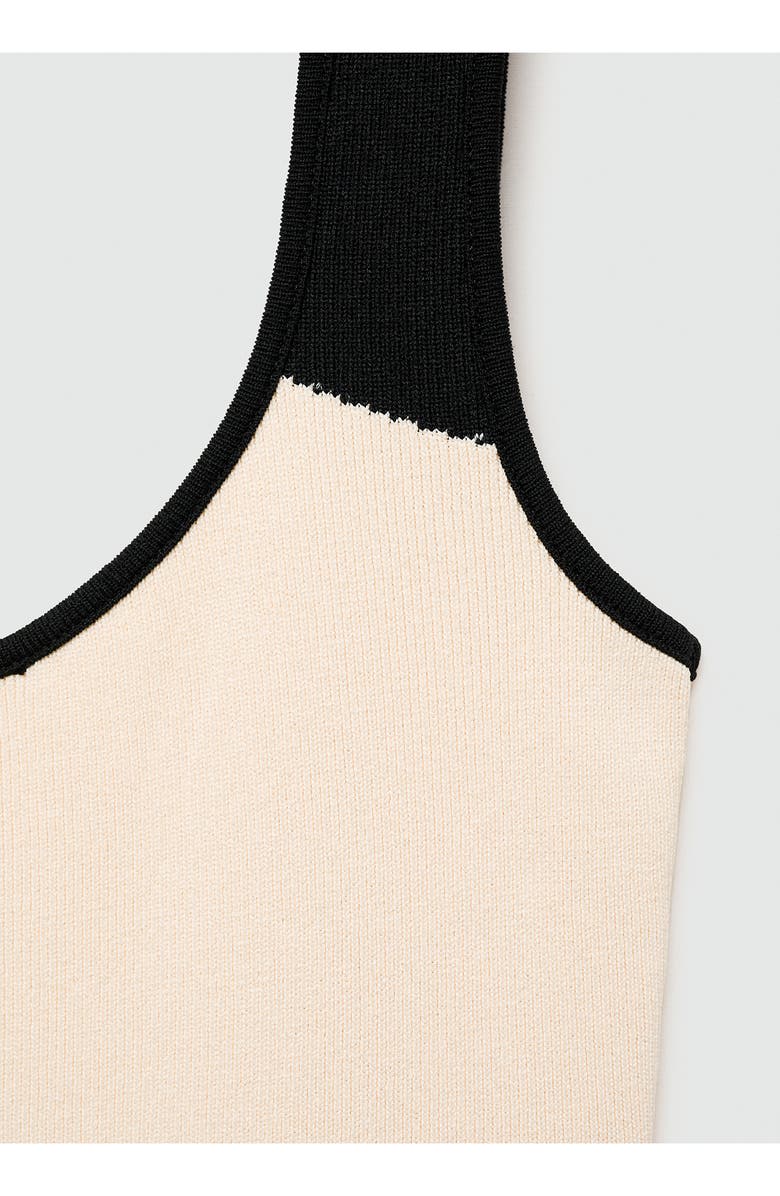 MANGO Stripe Sleeveless Knit Midi Dress, Alternate, color, Black