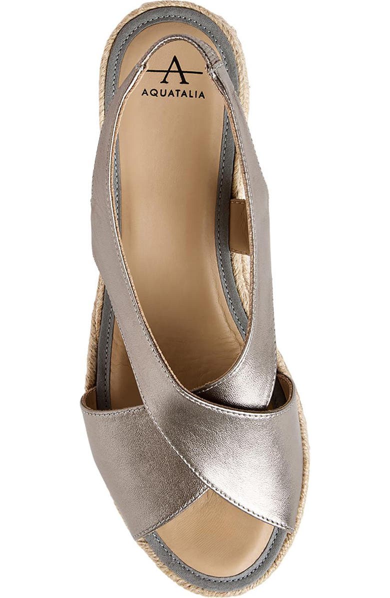Aquatalia Adelina Weatherproof Slingback Espadrille Platform Wedge Sandal, Alternate, color,