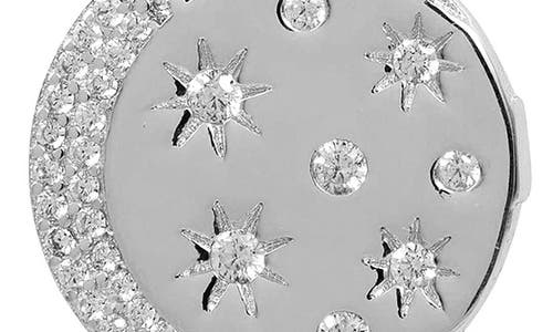 Savvy Cie Jewels Cubic Zirconia Moon & Star Pendant Necklace In Metallic