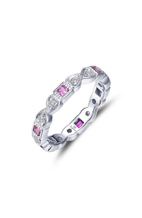 Simulated Diamond & Birthstone Band Ring