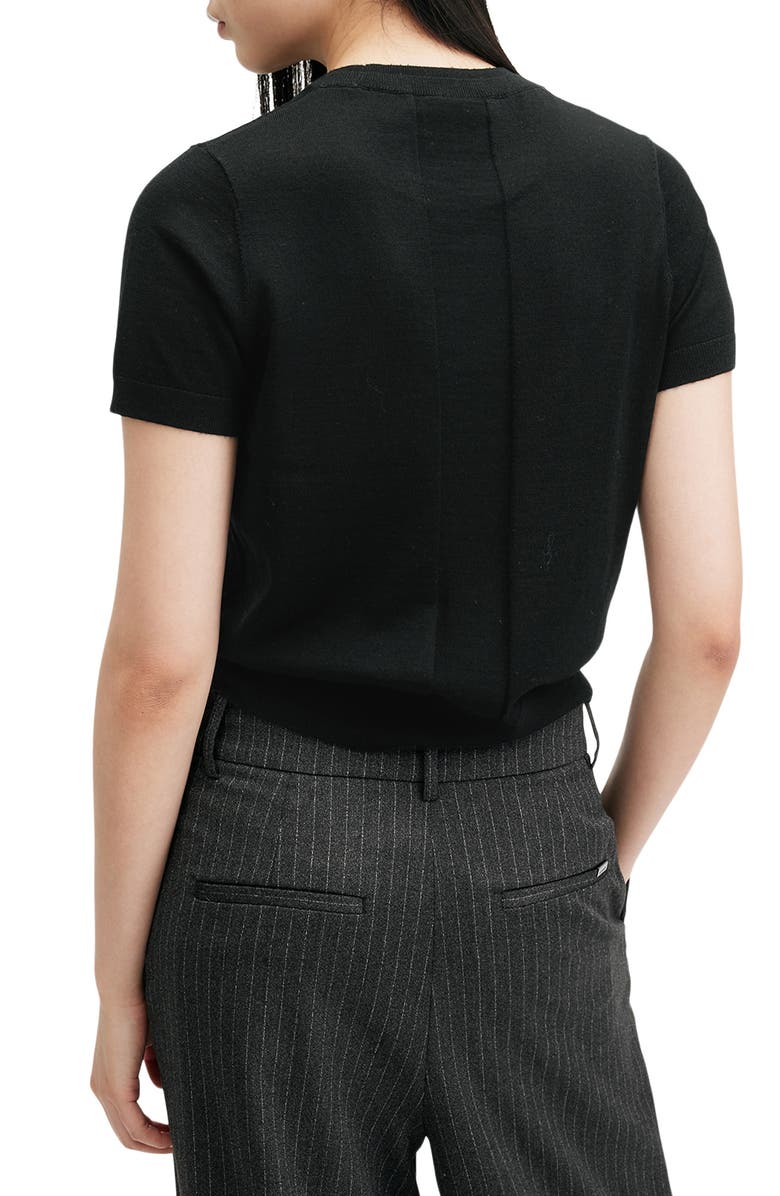 AllSaints Bern Short Sleeve Wool Sweater, Alternate, color,