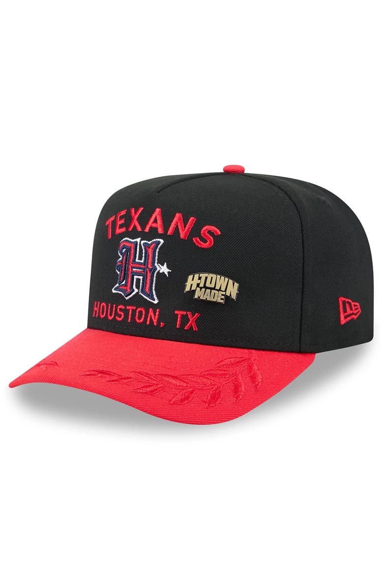 New Era Men's New Era Black/Red Houston Texans 2025 NFL Draft On Stage A-Frame 59FIFTY Fitted Hat, Main, color, 