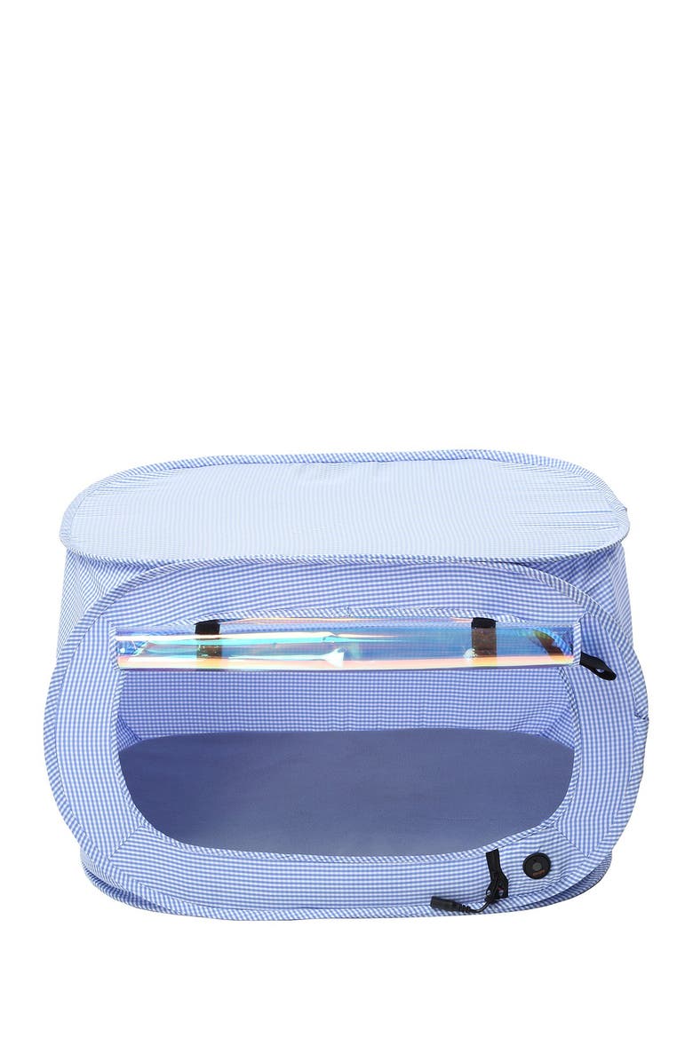 PET LIFE "Enterlude" Electronic Heating Lightweight and Collapsible Pet Tent - One Size, Alternate, color, Blue