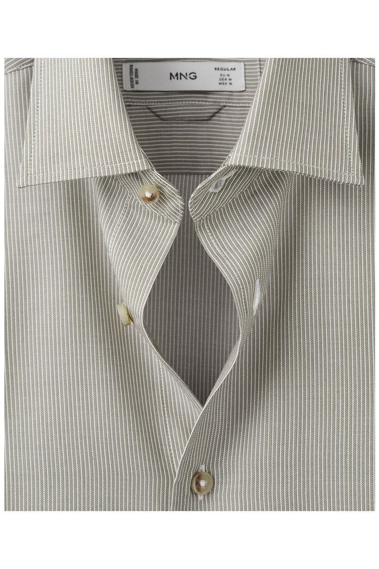 Stripe Button-Up Shirt, Alternate, color, OLIVE GREEN
