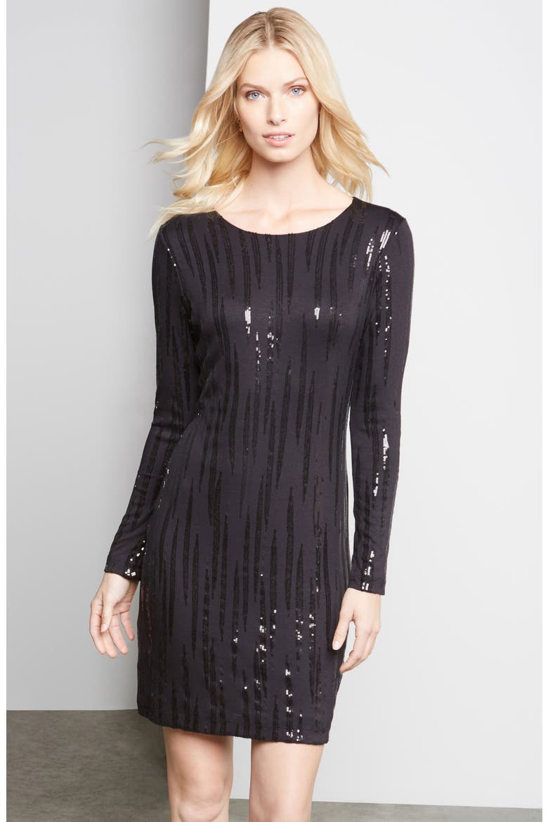 Sequin Sheath Dress, Alternate, color, BLACK
