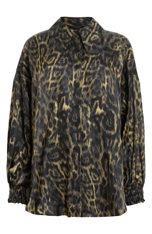 Allsaints Charli Silk Blend Animal Print Shirt