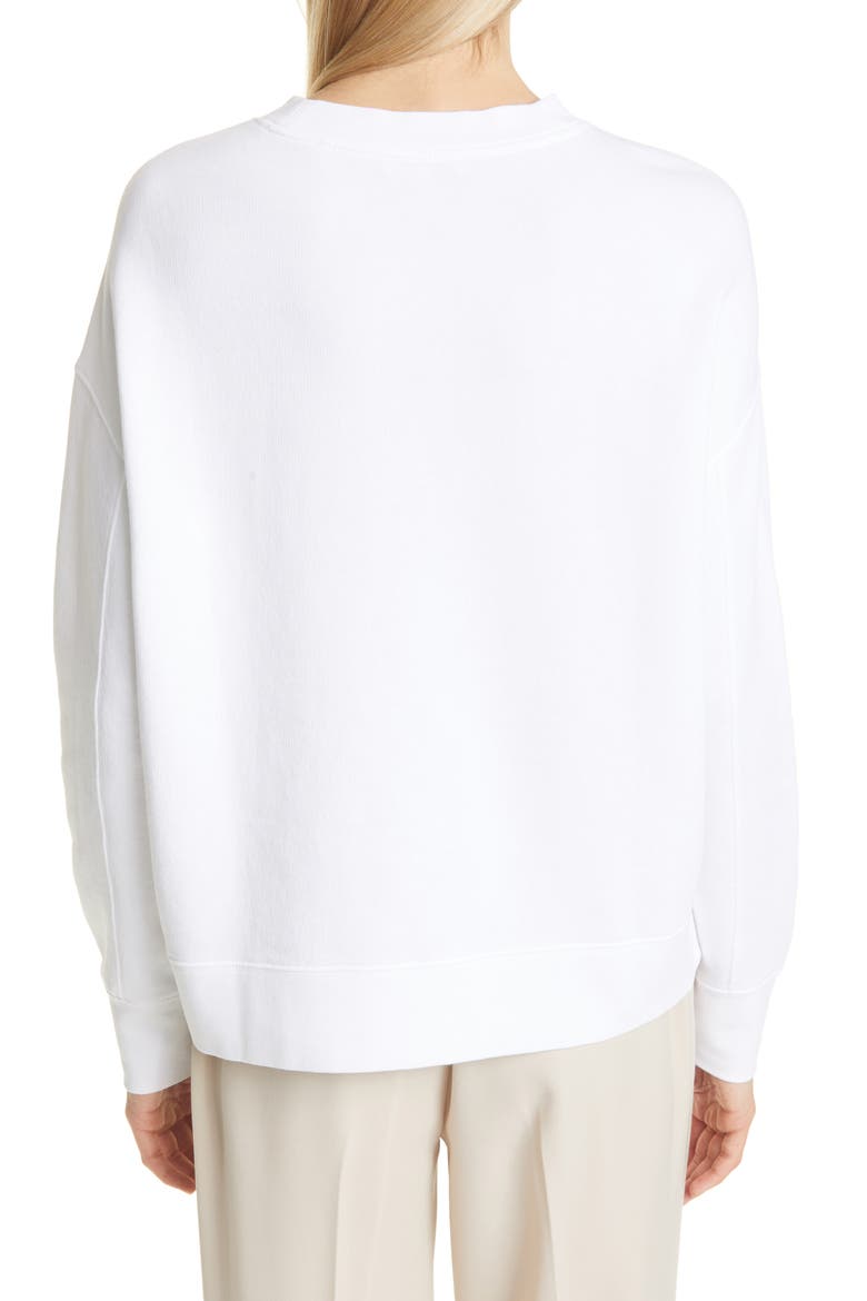 Essential Relaxed Cotton Sweatshirt, Alternate, color, OPTIC WHITE