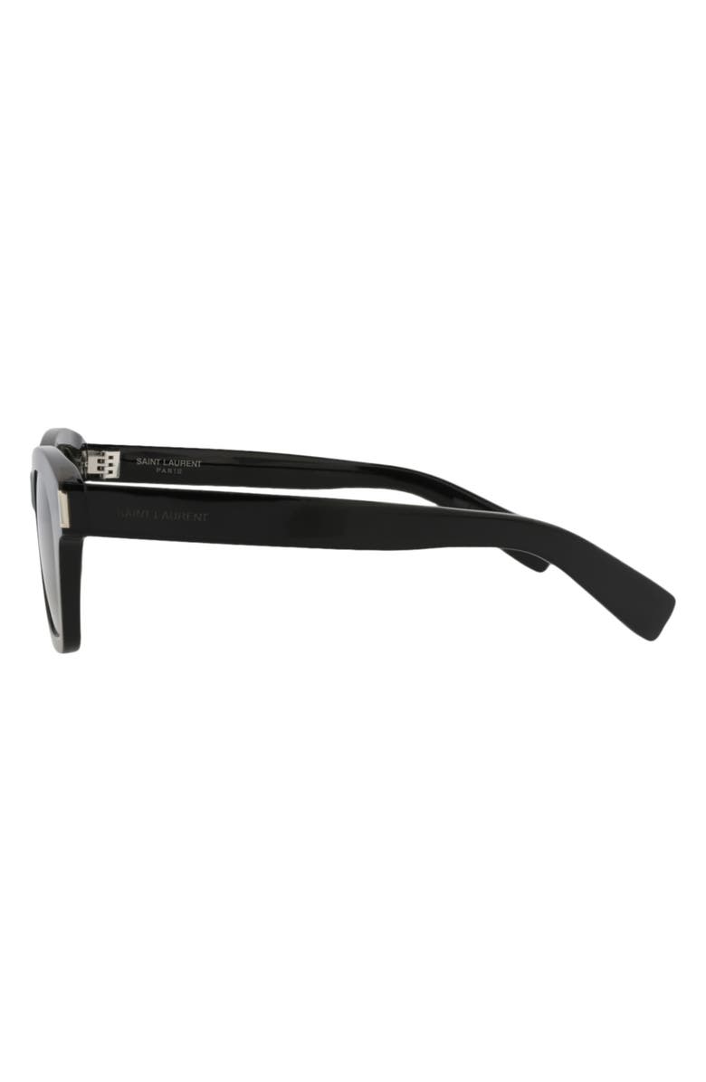Saint Laurent 47mm Polarized Square Sunglasses, Alternate, color, Black Black Black