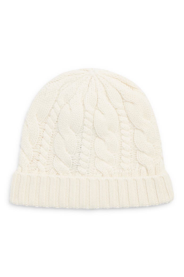 Cashmere Chunky Cable Knit Beanie, Main, color, 271IVR
