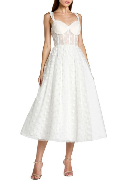 Polka Dot Tulle A-Line Midi Dress