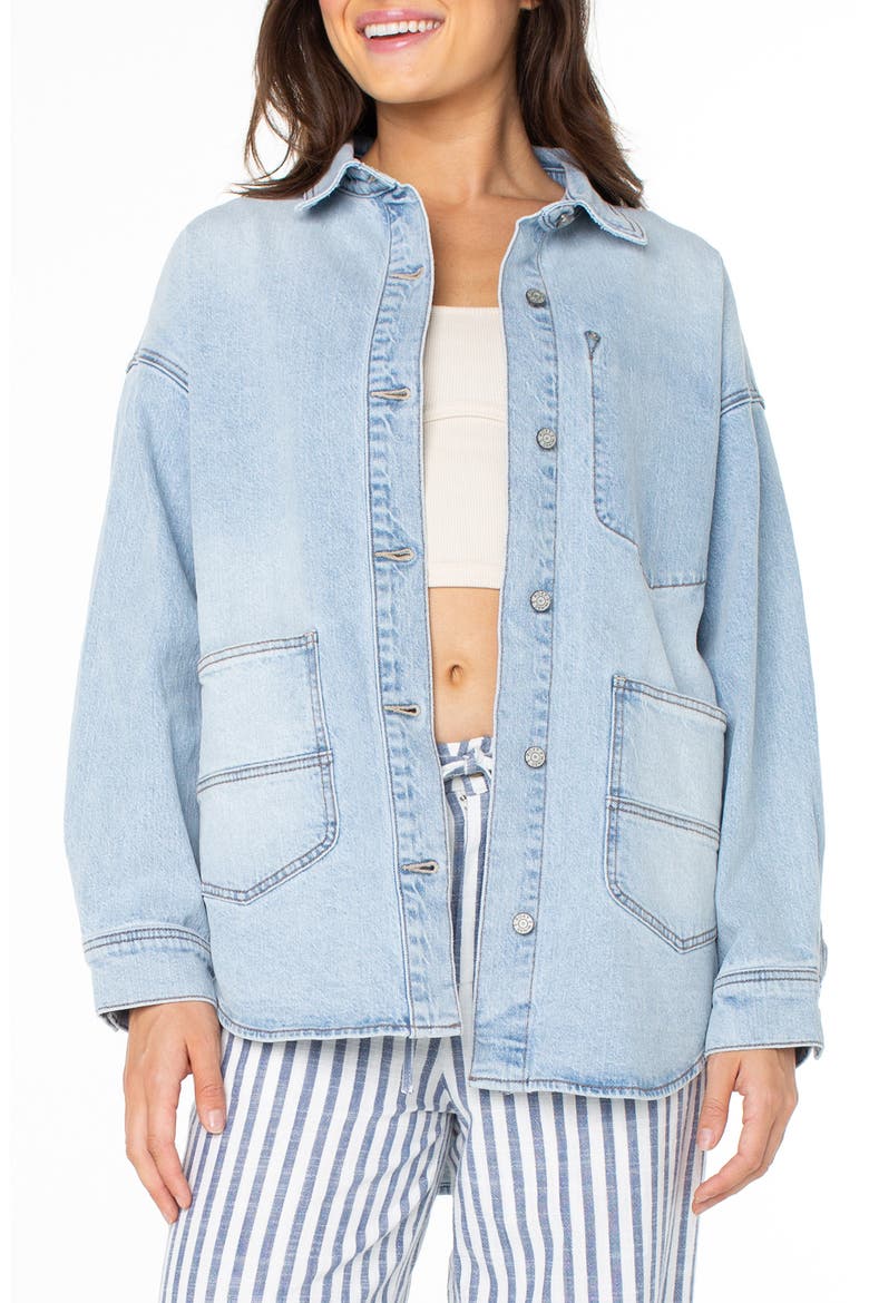 Surf Society Denim Button-Up Shirt, Main, color, VITAMIN
