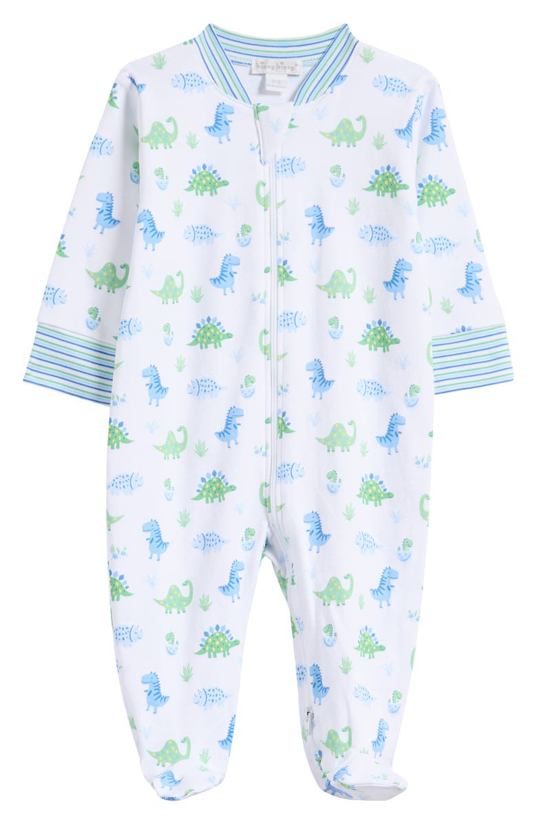 Kissy Kissy Dino Print Pima Cotton Footie, Main, color, 