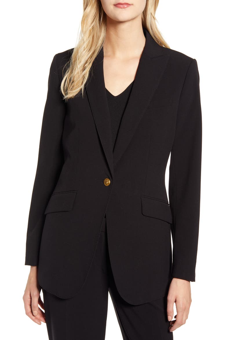 Peaked Lapel Blazer, Alternate, color, ANNE BLACK