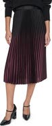 DKNY Pleated Metallic Ombré Skirt